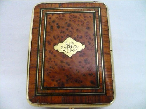 Ancienne BO&Icirc;TE &agrave; MONTRE en Loupe de Noyer - Epoque Napoleon III