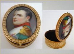 BOÎTE ancienne en Bronze - NAPOLEON BONAPARTE- Peinture sur Porcelaine ...