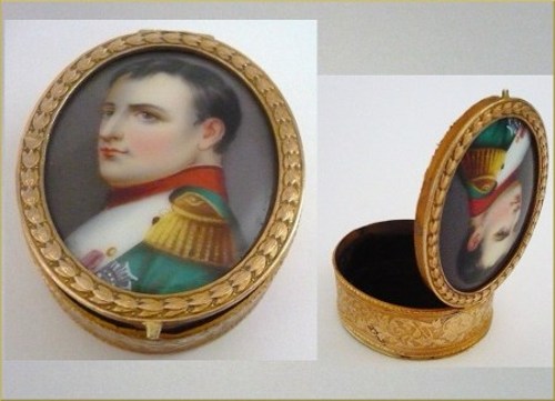 BO&Icirc;TE ancienne en Bronze - NAPOLEON BONAPARTE- Peinture sur Porcelaine ...