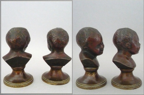 Deux Petits BUSTES en Bronze-Jean qui Pleure- Jean qui Rit - XIXe ...    PROMOTION !