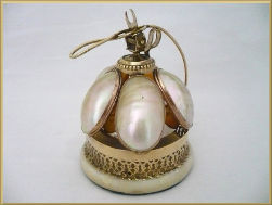 Ancienne CLOCHE de TABLE-Nacre et Bronze-Epoque Napoleon III