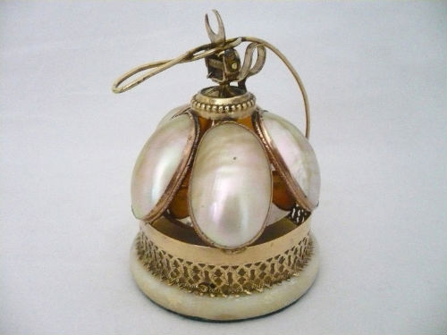 Ancienne CLOCHE de TABLE-Nacre et Bronze-Epoque Napoleon III
