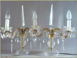 Paire de GIRANDOLES en Cristal - Ann&eacute;es 30/40 ...