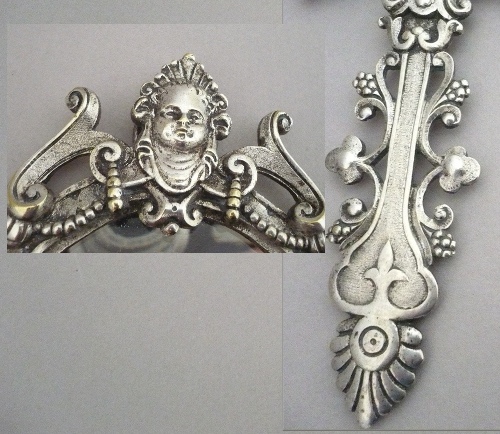 MIROIR Face &agrave; Main Style Louis XVI - Bronze Argent&eacute; - Epoque XIXe ...