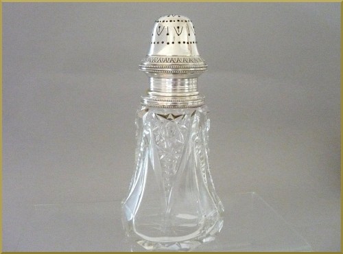 SAUPOUDREUSE Ancienne - Cristal Taill&eacute;-Bouchon M&eacute;tal Argent&eacute; ...