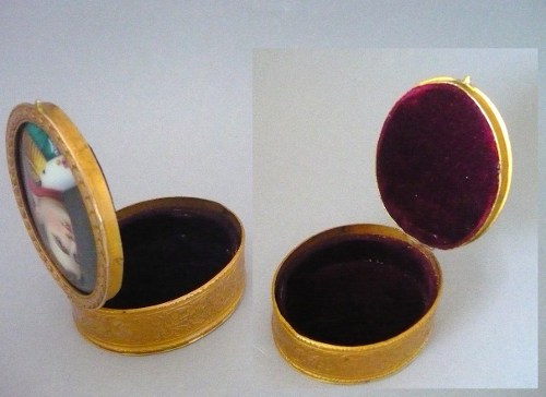 BO&Icirc;TE ancienne en Bronze - NAPOLEON BONAPARTE- Peinture sur Porcelaine ...