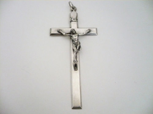 Grande CROIX en Bronze Argent&eacute;-C. 1900