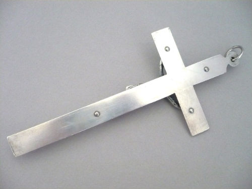 Grande CROIX en Bronze Argent&eacute;-C. 1900