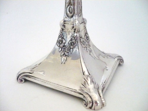 Paire FLAMBEAUX / BOUGEOIRS Argent Massif Lest&eacute;s - PROMOTION !
