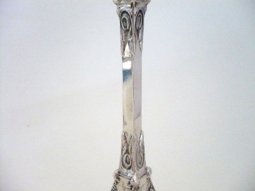 Paire FLAMBEAUX / BOUGEOIRS Argent Massif Lest&eacute;s - PROMOTION !