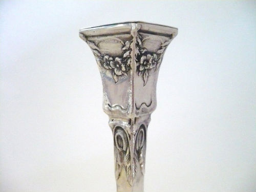 Paire FLAMBEAUX / BOUGEOIRS Argent Massif Lest&eacute;s - PROMOTION !