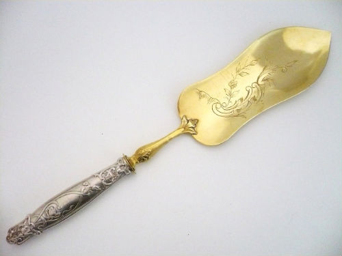 PELLE &agrave; DESSERT Art Nouveau-Manche Argent