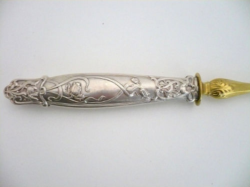 PELLE &agrave; DESSERT Art Nouveau-Manche Argent