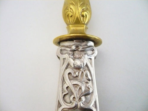 PELLE &agrave; DESSERT Art Nouveau-Manche Argent