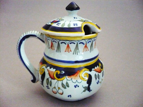 MOUTARDIER en Faience-Geo MARTEL-D&eacute;b. XXe