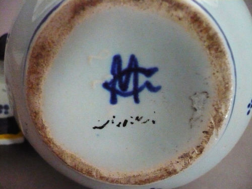MOUTARDIER en Faience-Geo MARTEL-D&eacute;b. XXe