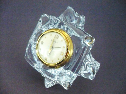 PENDULE de Table en Cristal-SCHNEIDER