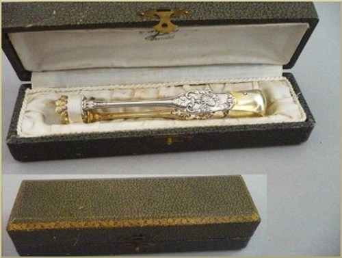 PINCE &agrave; SUCRE Argent Massif Vermeil et Coffret ...