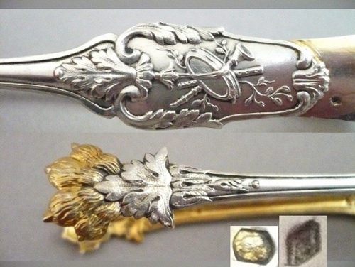 PINCE &agrave; SUCRE Argent Massif Vermeil et Coffret ...