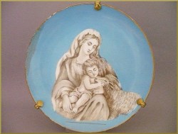 PLAT Porcelaine Ancienne - Peint &agrave; la Main - Epoque XIXe ...